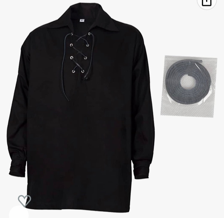 Photo 1 of Mens Retro Medieval Renaissance Victorian Shirt Steampunk Scottish Tops Viking Pirate Gothic Mercenary LARP Blouses Costume(Medium)
