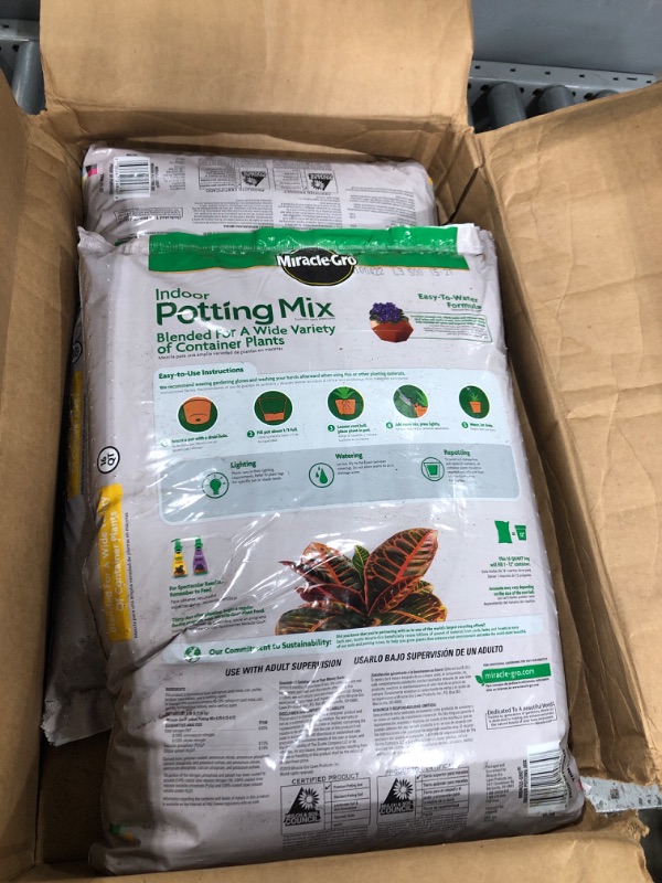 Photo 2 of **2 bags**
Miracle-Gro Indoor Potting Mix, 16 qt.