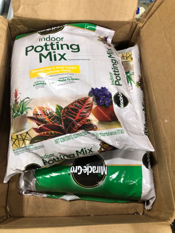 Photo 2 of **2 bags** bag may be opened**
Miracle-Gro Indoor Potting Mix, 16 qt.