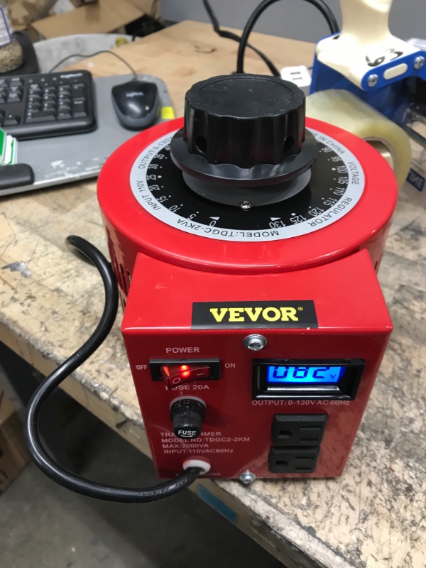 Photo 2 of Mophorn Variable Transformer 2000VA 110V 60Hz Varic 0-230 Volt Adjustable Output Variable AC Voltage Regulator with Universal Plug Hole