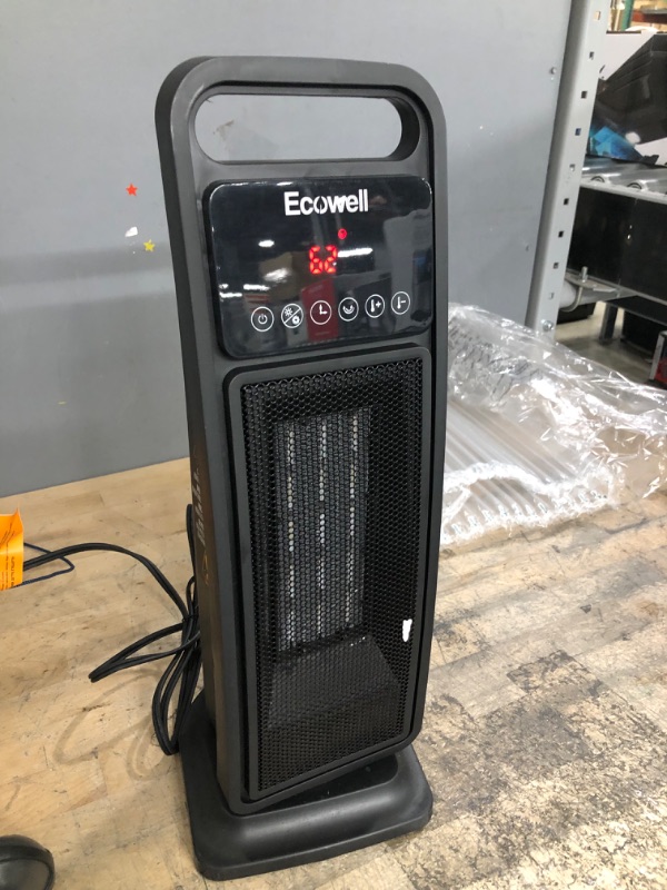 Photo 2 of **missing remote**
ECOWELL 21" Tower Heater, 1500W Fast Heating Ceramic Electric Heater with Remote, 3 Modes, Timer, Tip-Over Protection, 60° Oscillating Portable Heater for for Bedroom, Indoor Use, Space Heater EHT200