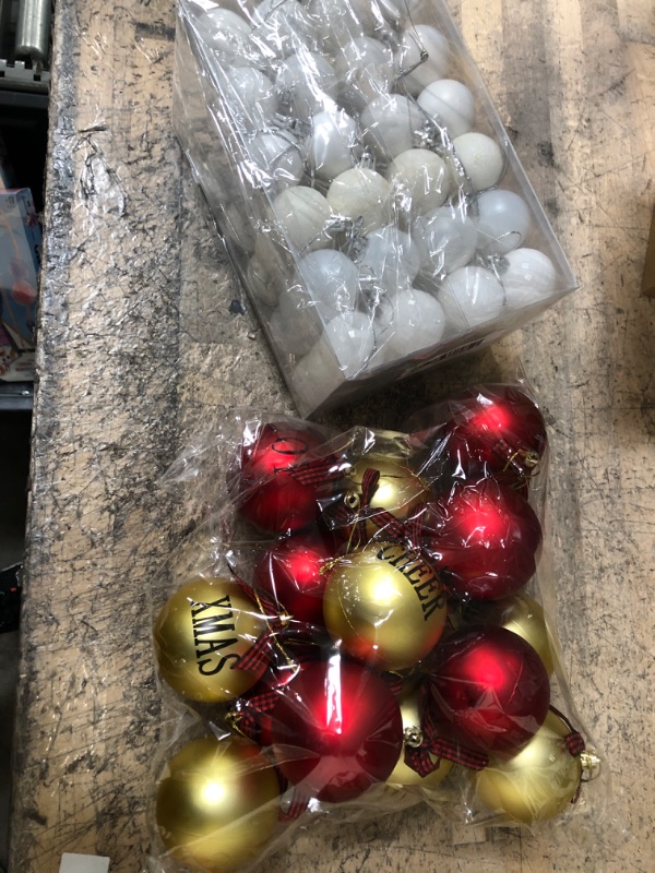 Photo 1 of 2 pack Ornament Bundle, white and Christmas 