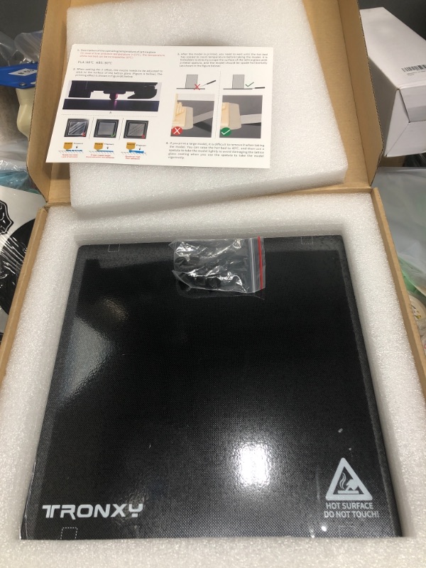 Photo 2 of TRONXY XY-2 PRO Glass Bed Upgraded 3D Printer Glass Platform Heated Bed Build Surface Tempered Glass Plate for 3D Printer, 255x255mm with 4 Clips,3D Printing Parts