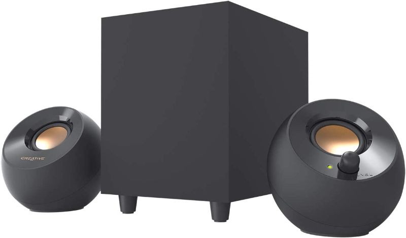 Photo 1 of Creative Pebble Plus 2.1 USB-Powered Desktop Speakers with Powerful Down-Firing Subwoofer and Far-Field Drivers, Up to 8W RMS Total Power for Computer PCs and Laptops