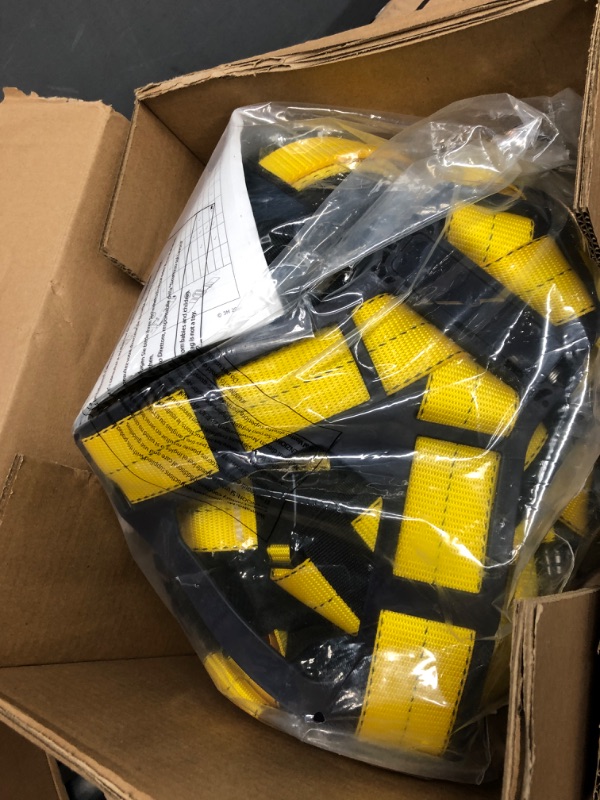 Photo 2 of 3M DBI-SALA Delta 1101656 Construction Harness, Back/Side D-Rings, Belt w/Sewn-In Back & Shoulder Pads, Tongue Buckle Leg Straps, X-Large, Navy/Yellow XLarge