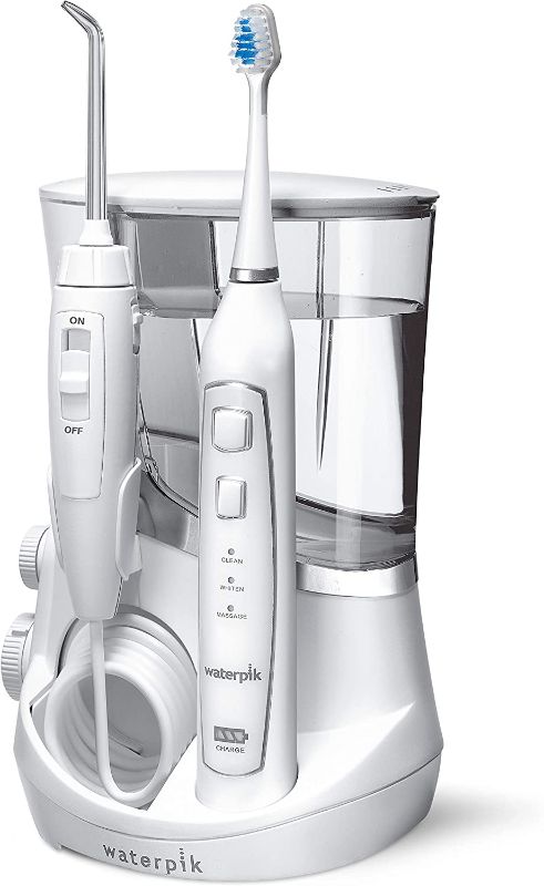 Photo 1 of USED**Waterpik Complete Care 5.0 Water Flosser + Sonic Electric Toothbrush, White WP-861
