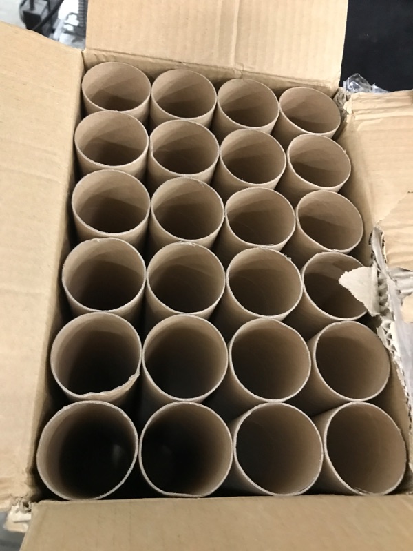 Photo 2 of 24 Pack Brown Cardboard Tubes for Crafts, DIY Projects, Brown (1.8 x 10 In)