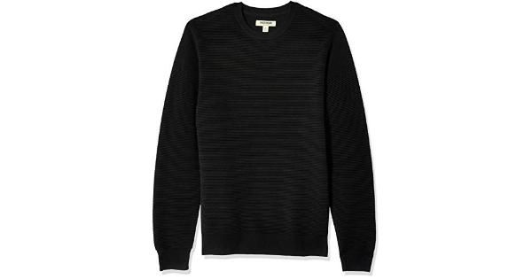 Photo 1 of Goodthreads Men's Soft Cotton Ottoman Stitch Crewneck Sweater, Black Large
