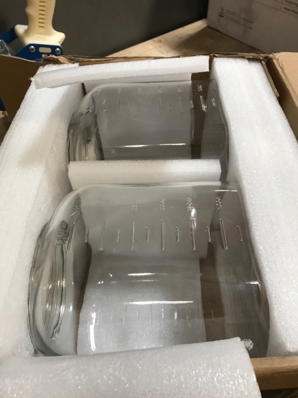 Photo 2 of [UPGRADE] 2 Pack Square Super Wide Mouth Airtight Glass Storage Jars with Lids, 1.1 Gallon Glass Jars with 2 Measurement Marks, Canning Jars with Leak-proof Lid for Kitchen(Extra Label, Pen and Gasket)