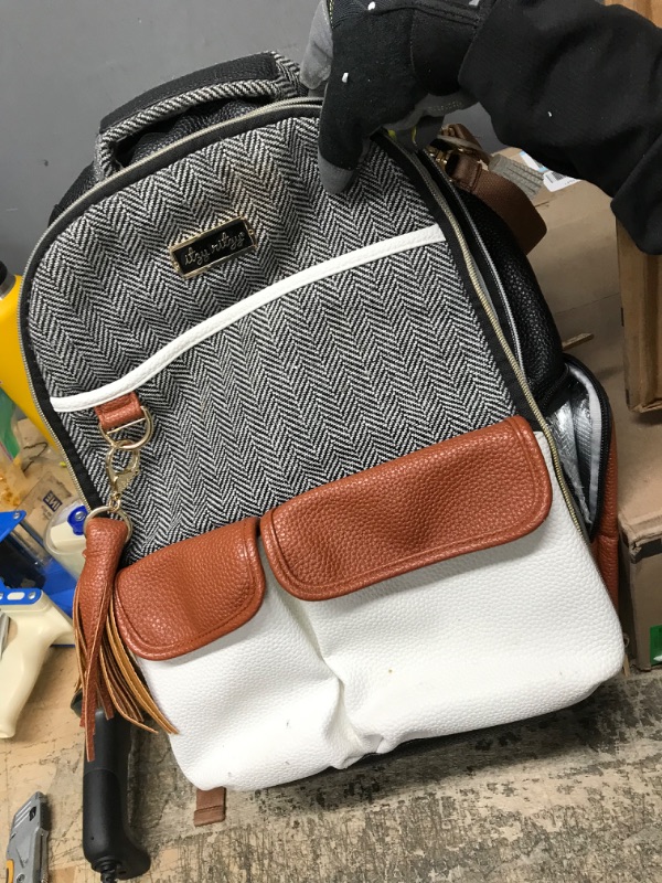 Photo 3 of **NEEDS TO BE WASHED**
Itzy Ritzy Diaper Bag - Large Capacity Boss Backpack Diaper Bag Featuring Bottle Pockets, Changing Pad, Stroller Clips & Comfortable Straps, Coffee And Cream Coffee & Cream
