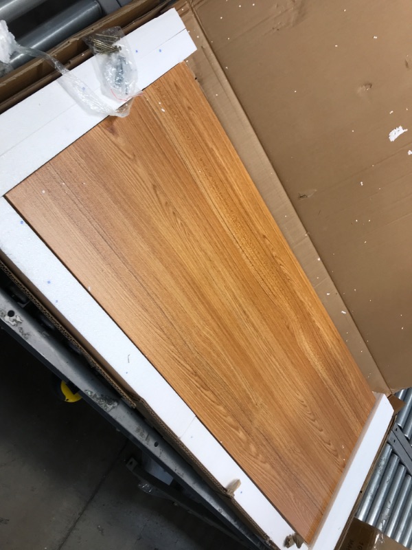 Photo 2 of **MINOR DAMAGE** Need Fold Wall Mounted Workbench Folding Wall Table Length 48" Width 20" Perfect Addition to Garage & Shed/Home Office/Laundry Room/Home Bar/Kitchen & Dining Room L47 1/4" * W20" Teak Color Desktop & Warm White Folding Brackets
