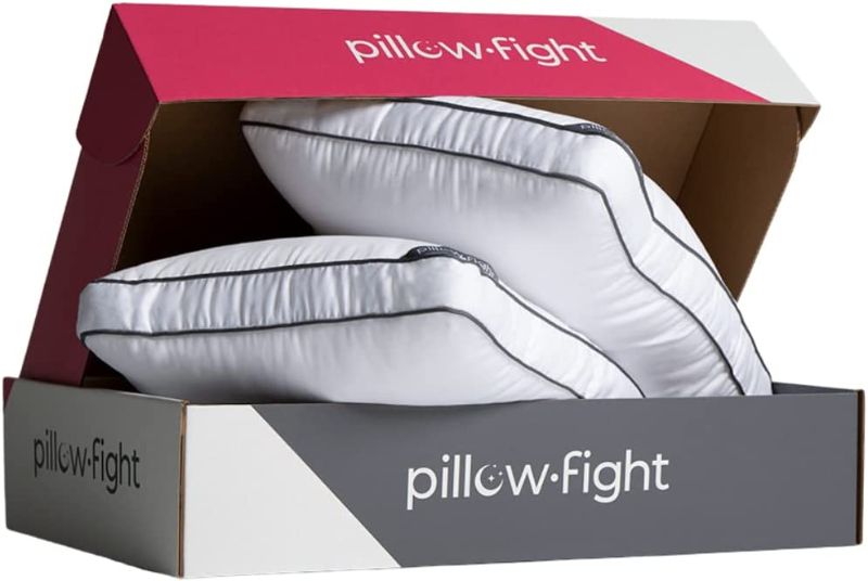 Photo 1 of 
Pillow Fight Knockout Luxury, Adjustable Down Alternative Bed Pillows - Best Cooling Neck Pillow Good for Sleeping Back & Stomach Sleepers (King Size, Set of 2)
