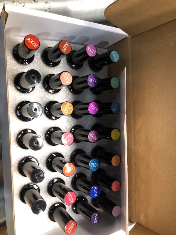 Photo 2 of ab gel Nail Polish,22 Pcs Color Fall Gel Nail Polish Set,Purple,Blue,Yellow,Red,Gold,Brown UV Gel Nail Polish,Base and Top Coat Gel Nail Polish