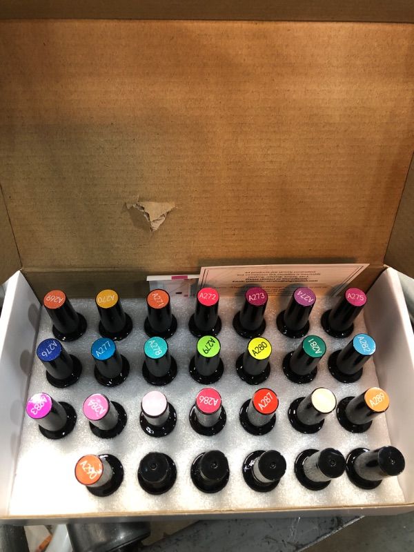 Photo 2 of ab gel Neon Nail Polish,22 Pcs Color Gel Nail Polish Set,Yellow,Orange,Red,Purple,Glitter UV Gel Nail Polish,Base and Top Coat Gel Nail Polish
