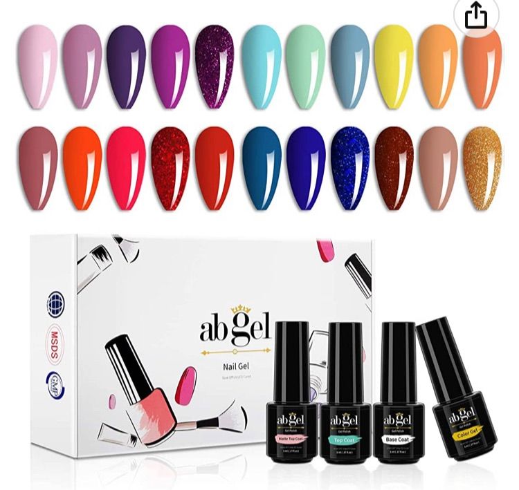 Photo 1 of ab gel Nail Polish,22 Pcs Color Fall Gel Nail Polish Set,Purple,Blue,Yellow,Red,Gold,Brown UV Gel Nail Polish,Base and Top Coat Gel Nail Polish