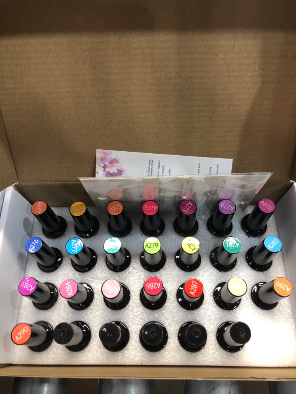 Photo 1 of ab gel Neon Nail Polish,22 Pcs Color Gel Nail Polish Set,Yellow,Orange,Red,Purple,Glitter UV Gel Nail Polish,Base and Top Coat Gel Nail Polish
