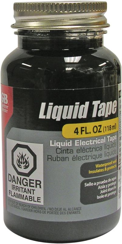 Photo 1 of 5 OF *- Gardner Bender 07315001126 LTB-400 Liquid Electrical Tape, Easy-on, Waterproof, Indoor/Outdoor Use, 4 Oz. Jar, Red, Bottle, 4 Ounce
