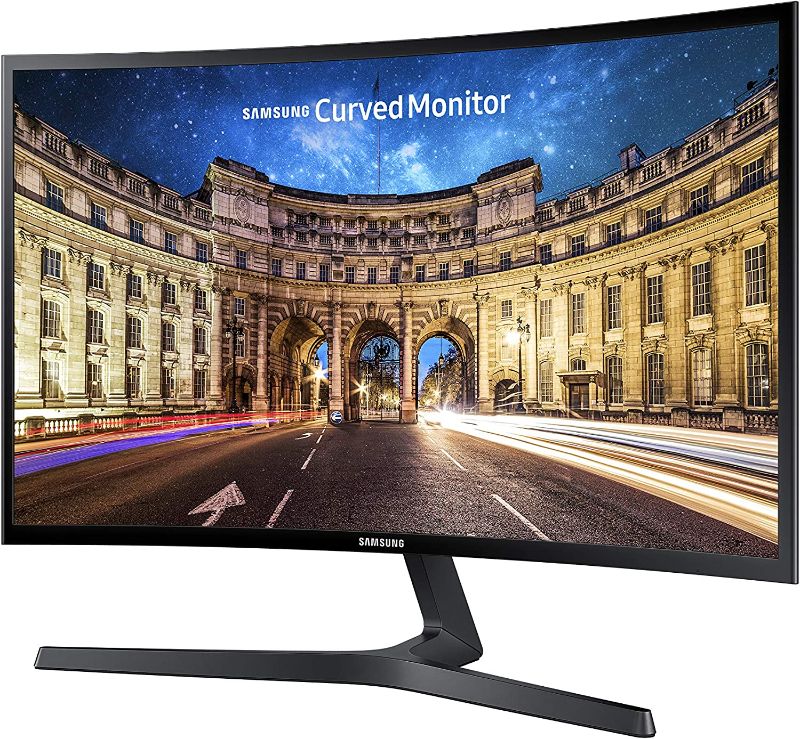 Photo 1 of SAMSUNG 23.5” CF396 Curved Computer Monitor, AMD FreeSync for Advanced Gaming, 4ms Response Time, Wide Viewing Angle, Ultra Slim Design, LC24F396FHNXZA, Black
