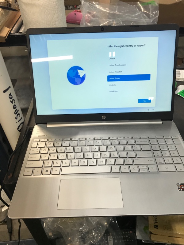 Photo 10 of HP 15.6" Touchscreen Laptop w/Windows 10 S Mode, Natural Silver (15-ef1041nr) AMD RYZEN 3 3250U 4 GB GDDR4 256 GB PCIe NVMe M.2 SSD