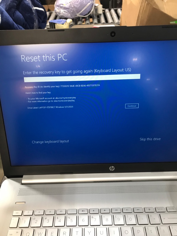 Photo 2 of HAS LOCKED ACCOUNT AND NEEDS SECURITY KEY TO UNLCOK
HP 17.3" Full HD (1920 x 1080) Laptop, Intel Core i5-1135G7, 8GB RAM, 256GB SSD, Windows 10 Home, Natural Silver (17-by4633dx)
