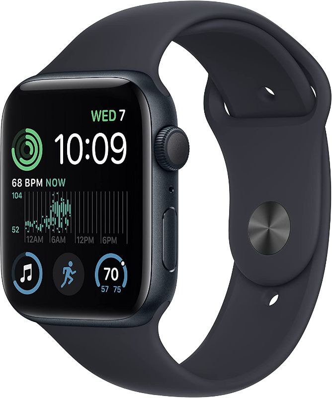 Photo 1 of says low battery even though it is charged passed being in the red 
Apple Watch SE (2nd Gen) [GPS 44mm] Smart Watch w/Midnight Aluminum Case & Midnight Sport Band - S/M. Fitness & Sleep Tracker, Crash Detection, Heart Rate Monitor, Retina Display, Water R