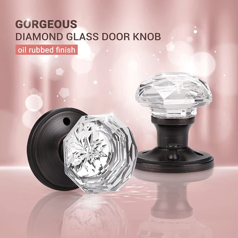 Photo 1 of ** NEW** KNOBWELL Modern Globe Crystal Door Knobs with Lock, Frosted Glass Design,