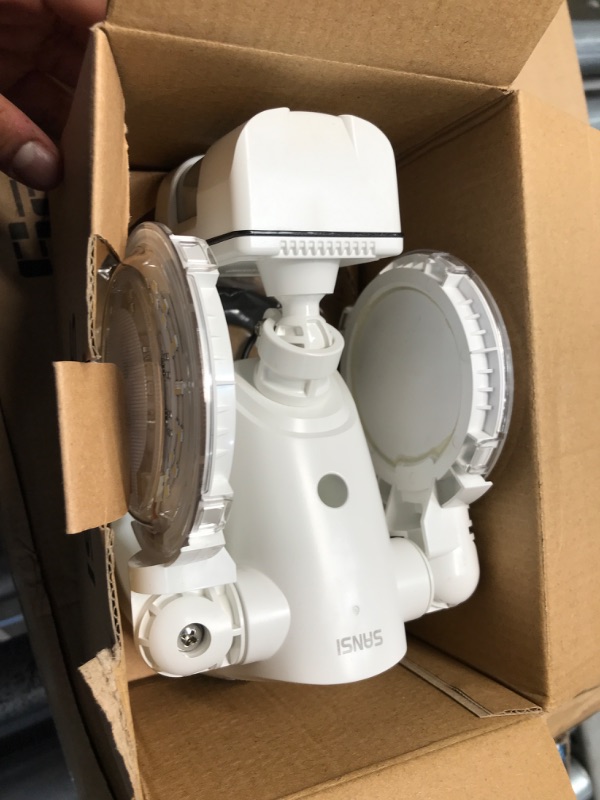 Photo 1 of SANSI 4000LM Motion Sensor Outdoor Light 30W LED Flood Lights Outdoor with Ceramic Tech., 5000K Dusk to Dawn Security Light,320 Degree Wide Angle Illumination for Garage Yard Patio Bright Pro Series