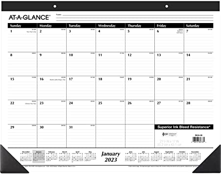 Photo 1 of AT-A-GLANCE Desk Calendar 2023, Office Desk Pads, Monthly, 21-3/4" x 17", Large, Ruled Blocks,  2023 New Edition Calendar