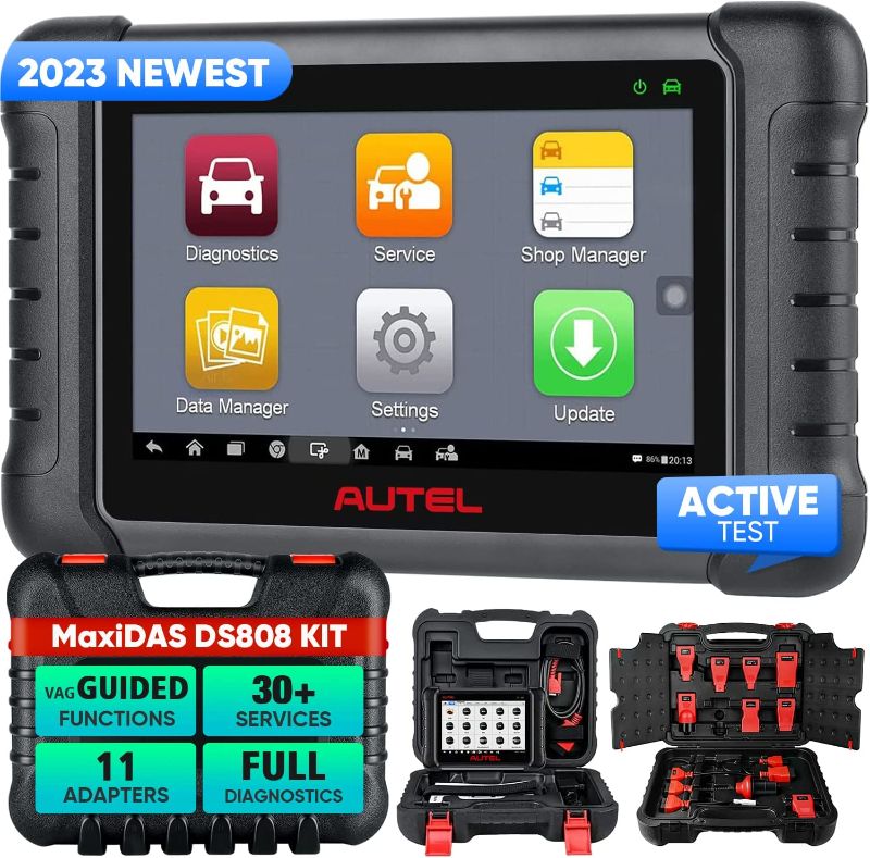 Photo 1 of Autel MaxiDAS DS808K Bidirectional Control Car Diagnostic Scan Tool - 2023 Upgrade of DS808 DS708 MP808 with $200 Value Adaptors, Same As MaxiSYS MS906, Offline ECU Programming, 30+ Services, FCA SGW
