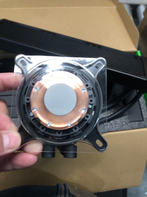 Photo 1 of Razer Hanbo Chroma RGB All-In-One Liquid Cooler aRGB Pump Cap: Ultimate AIO Design - Quiet, Powerful aRGB Fans - Silent, Efficient Liquid Cooling - PWM Fan Controller Support - RGB Chroma aRGB - 360MM