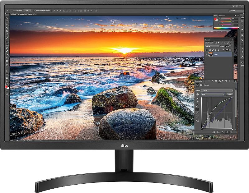 Photo 1 of LG 27UK500-B Monitor 27” UHD (3840 x 2160) IPS Display, AMD FreeSync Technology, sRGB 98% Color Gamut, HDR 10, OnScreen Control, Wall Mountable - Black
