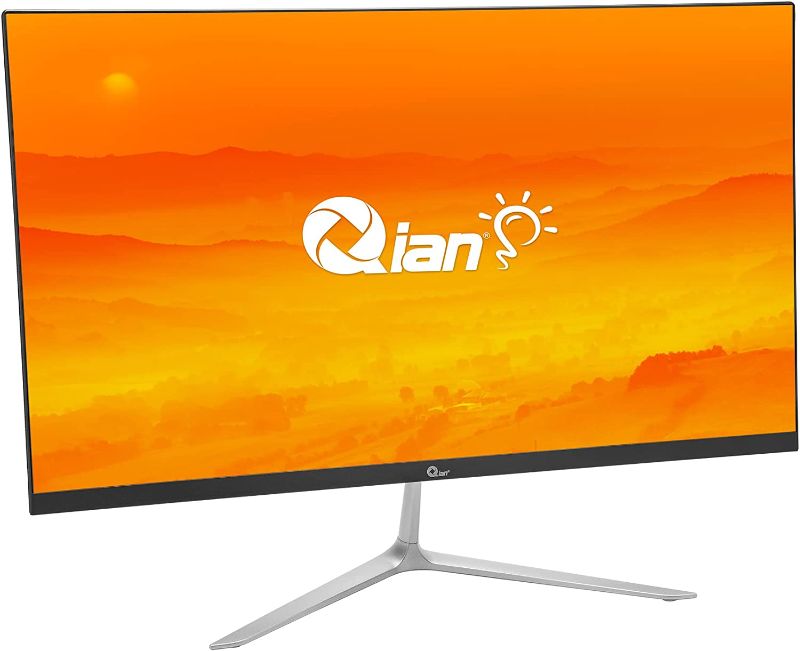 Photo 1 of Qian 24” Frameless LED Anti-Glare PC Monitor, 1920x1080 FHD, 75Hz Refresh Rate, 6ms Response Time, 3000:1 Contrast Ratio, 16.7M Colors, 250cd/m2, 16:9, 178°, HDMI/VGA, 75x75mm VESA, Tilt, QM2382F
