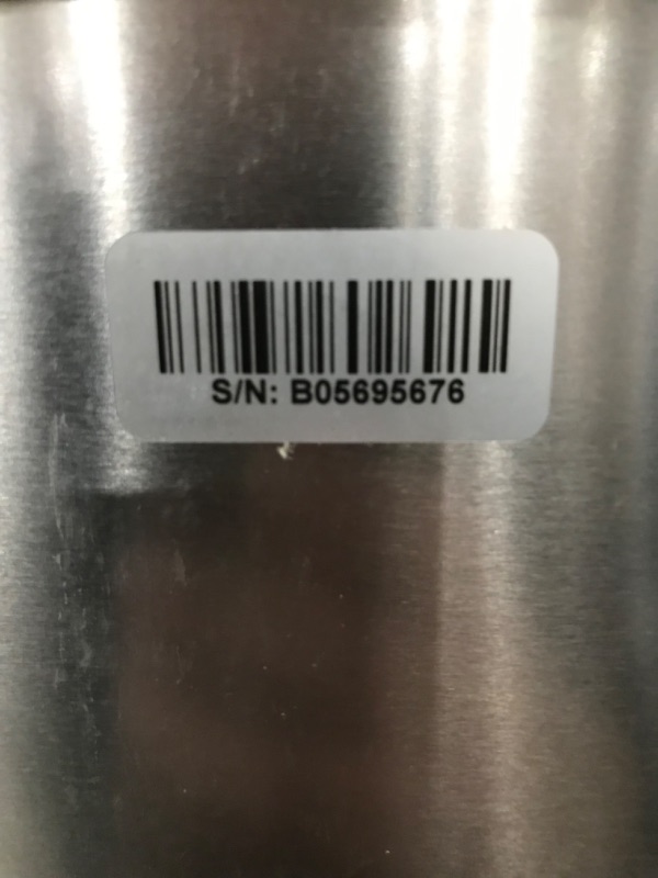 Photo 7 of **DENTS ON SIDES, CAN IS A BIT WARPED AND TOP/BOTTOM RIM IS CRACKED, SEE PHOTOS**
simplehuman 45 Liter / 11.9 Gallon Butterfly Lid Kitchen Step Trash Can, Brushed Stainless Steel 45 Liter Butterfly Step