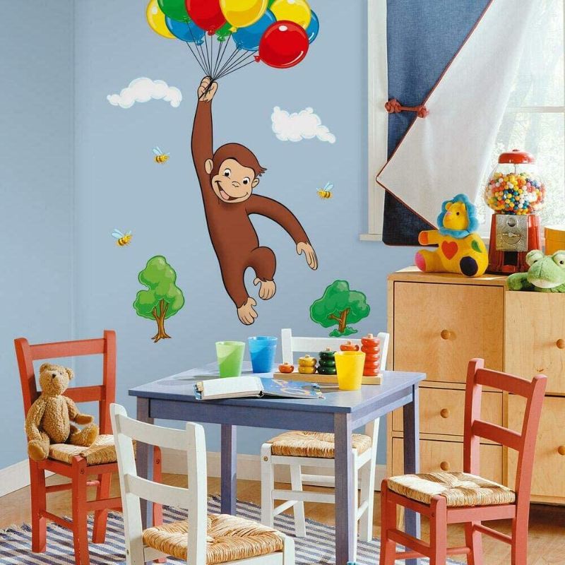 Photo 1 of Curious George Peel and Stick Giant Wall Decal by RoomMates, RMK1082GM
