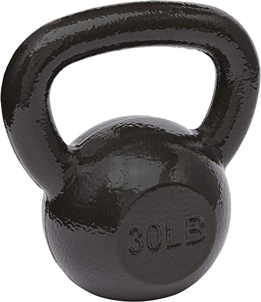 Photo 1 of Amazon Basics Cast Iron Kettlebell with Enamel Finish, 30-Pound, Black