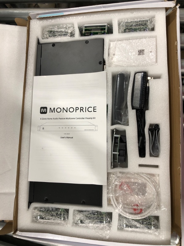 Photo 2 of Monoprice 6 Zone Home Audio Passive Multizone Controller Preamp Kit, NO Logo, with IR Remote Control, Built-in Web GUI, 139261