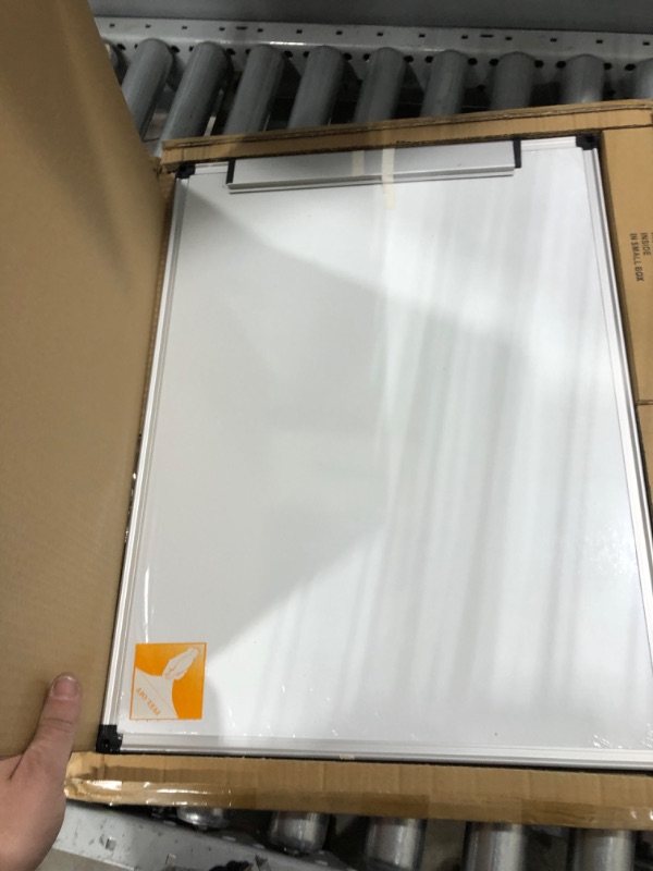 Photo 2 of XBoard Magnetic Whiteboard / Dry Erase Board, 24 x 18 Inch Double Sided White Board with 1 Detachable Marker Tray, 1 Dry Eraser, 3 Dry Erase Markers and 4 Magnets for Home, Office and School 24" x 18"