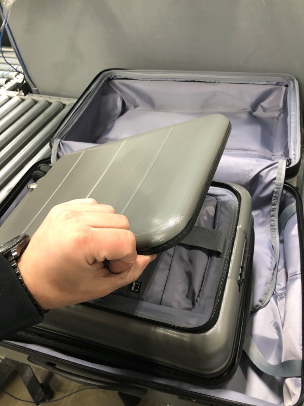 Photo 2 of luggage grey carry on laptop pocket 2 pieces 28"