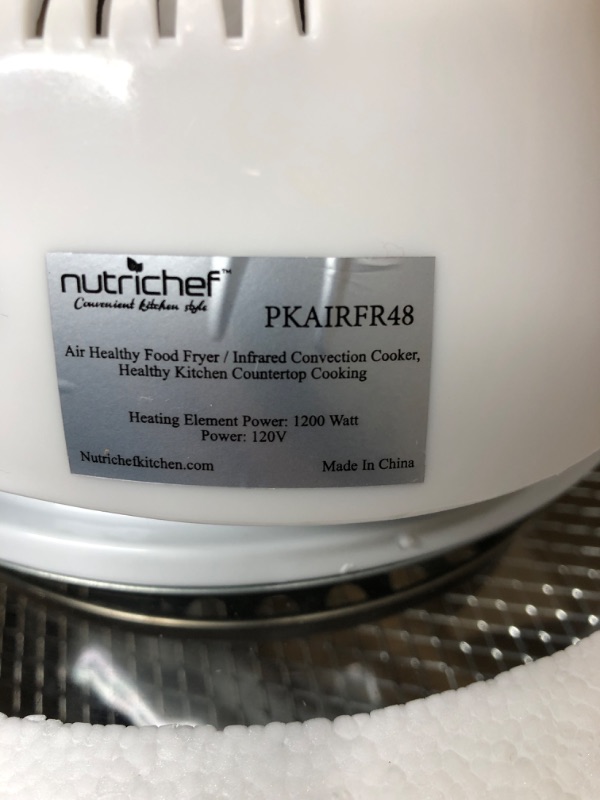 Photo 5 of **SEE NOTES** NutriChef Air Fryer, Halogen Infrared Convection Oven - Large 13 Quart Glass Air Fryer, Oil-Free Quick Healthy Meals Multicooker