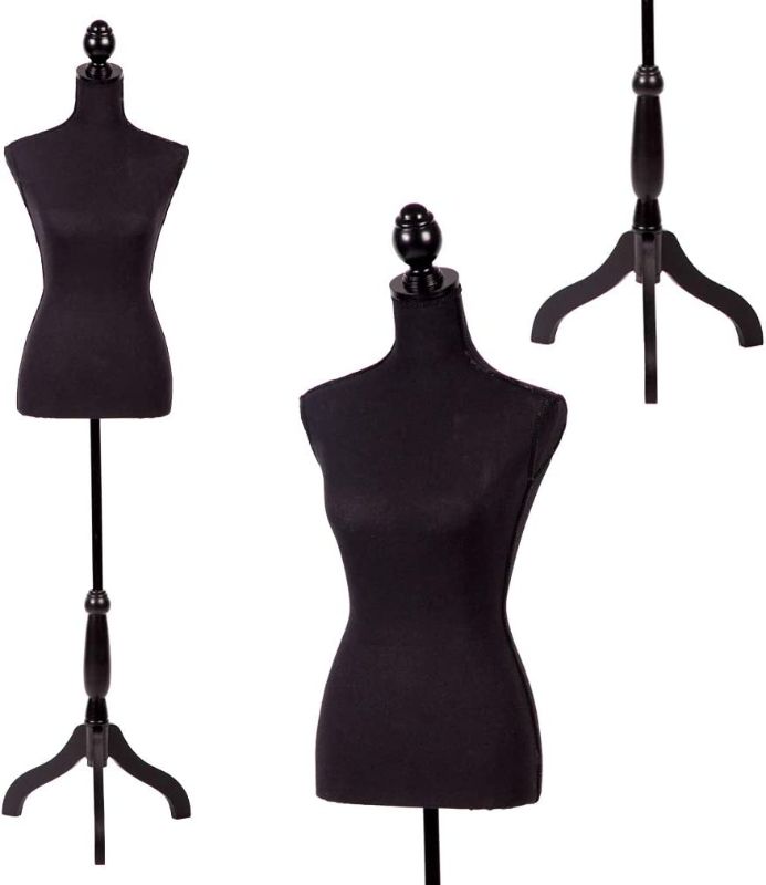 Photo 1 of * no tripod* FDW Manikin 60”-67”Height Adjustable Female Dress Model Display Torso Body Tripod Stand Clothing Forms, Black
