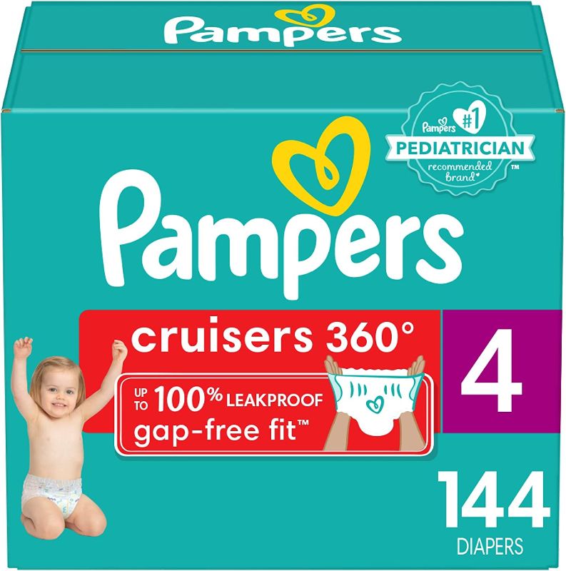 Photo 1 of Diapers Size 4, 144 Count - Pampers Pull On Cruisers 360° Fit Disposable Baby Diapers with Stretchy Waistband, (Packaging & Prints May Vary)
