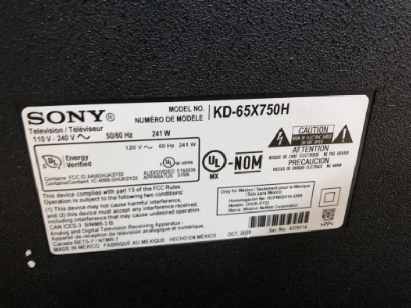 Photo 4 of **SEE NOTES**Sony 65 Inch 4K Ultra HD TV X85K Series: LED Smart Google TV with Dolby Vision HDR and Native 120HZ Refresh Rate KD65X85K- 2022 Model
