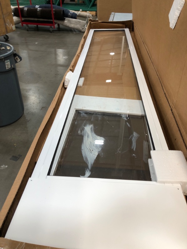 Photo 2 of *USED* PetSafe 1-Piece Sliding Glass Pet Door - Outdoor Access Patio Panel Insert for Dogs and Cats, Easy No-Cut Installation, Weather-Resistant Aluminum Insert, Includes Slide-in Closing Panel for Security 96" (adjustable height from 91 7/16" to 96") Whi