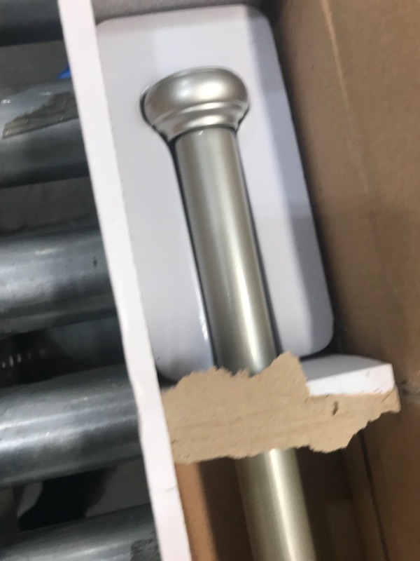 Photo 5 of **box has been opened**
Kenney Weaver 1" Indoor/Outdoor Rust-Resistant Ceiling or Wall-Mount Window Curtain Rod, 37-72", Brushed Nickel Brushed Nickel 37-72" Curtain Rod