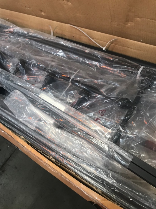 Photo 1 of **box has been opened**
VECELO Queen Size Metal Bed Frame with Headboard, Footboard, No Box Spring Needed, Platform Bed, Under-Bed Storage, Victorian Vintage Style, Black Queen Black