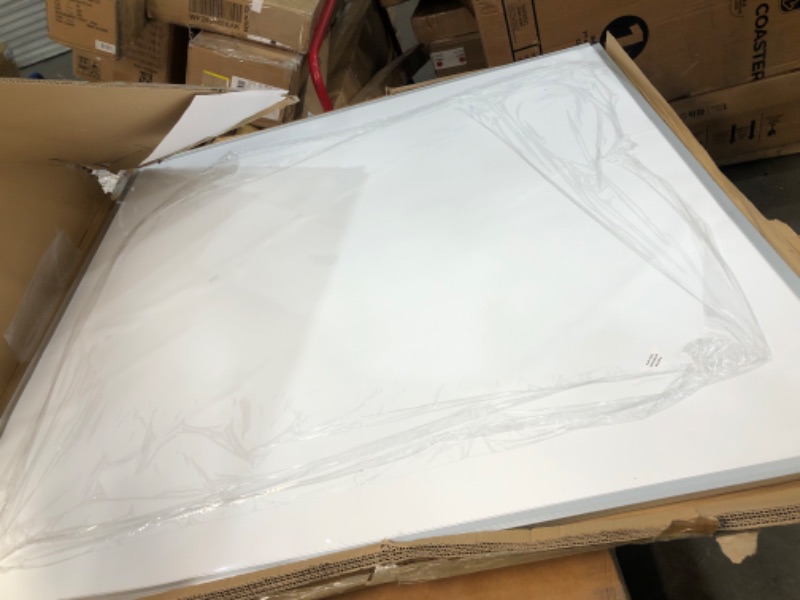 Photo 2 of **used item & major dents to corners**
VIZ-PRO Magnetic Whiteboard/Dry Erase Board, 48 X 48 Inches, Silver Aluminium Frame