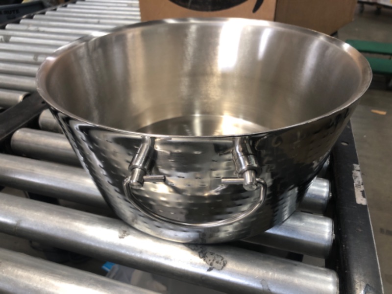 Photo 1 of **MISSING HANDLE** BREKX Aspen Heavy-Duty Stainless Steel Beverage Tub - Metal Ice and Drink Bucket, Large 25-Quart Beverage Tub for Parties
