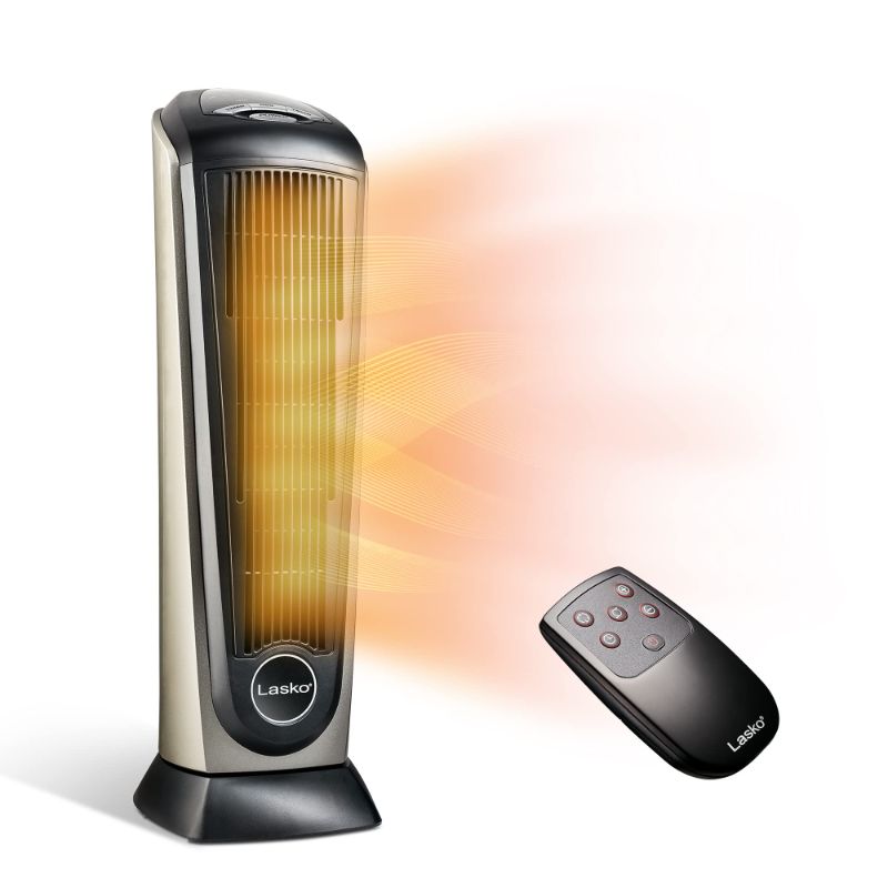 Photo 1 of (PARTS ONLY)Lasko Oscillating Ceramic Tower Space Heater for Home with Adjustable Thermostat, Timer and Remote Control, 22.5 Inches, Grey/Black, 1500W, 751320