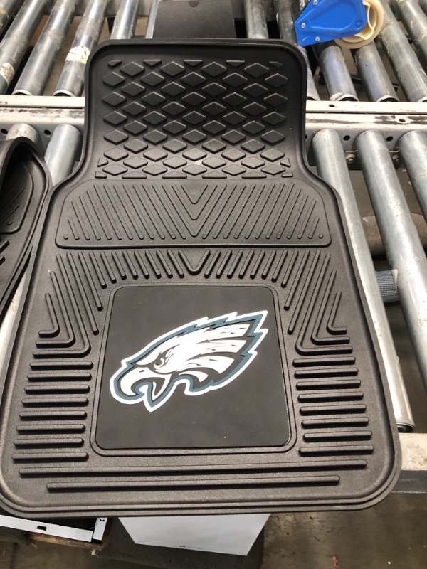 Photo 2 of FANMATS 8771 Philadelphia Eagles 2-Piece Heavy Duty Vinyl Car Mat Set, Front Row Floor Mats, All Weather Protection, Universal Fit, Deep Resevoir Design