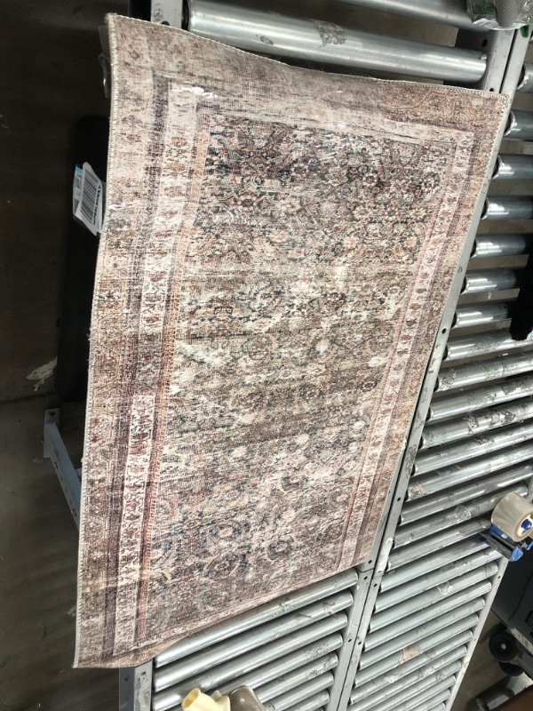 Photo 1 of **used**
Loloi Chris Loves Julia x Jules Collection JUL-09 Ink / Terracotta, Traditional 2'-3" x 3'-9" Accent Rug Ink 